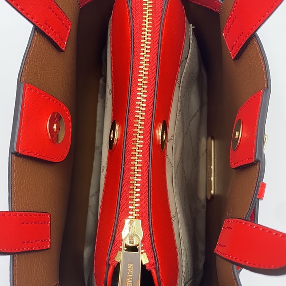 MICHAEL KORS EMILIA SMALL SATCHEL DARK SANGRIA - Picture 8 of 15